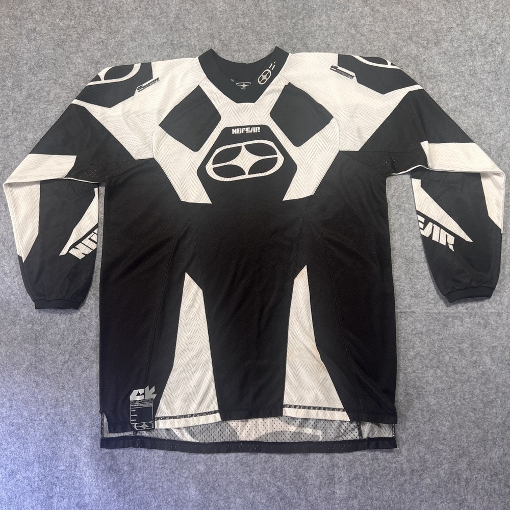 No Fear Elektron Motocross Jersey XL Black White Mesh Racing Shirt